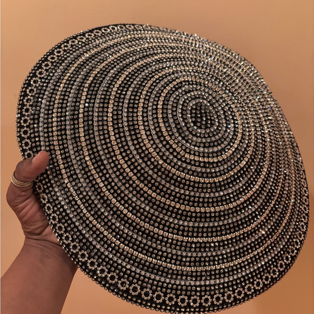 Elegant Black and Silver Beaded Fascinator